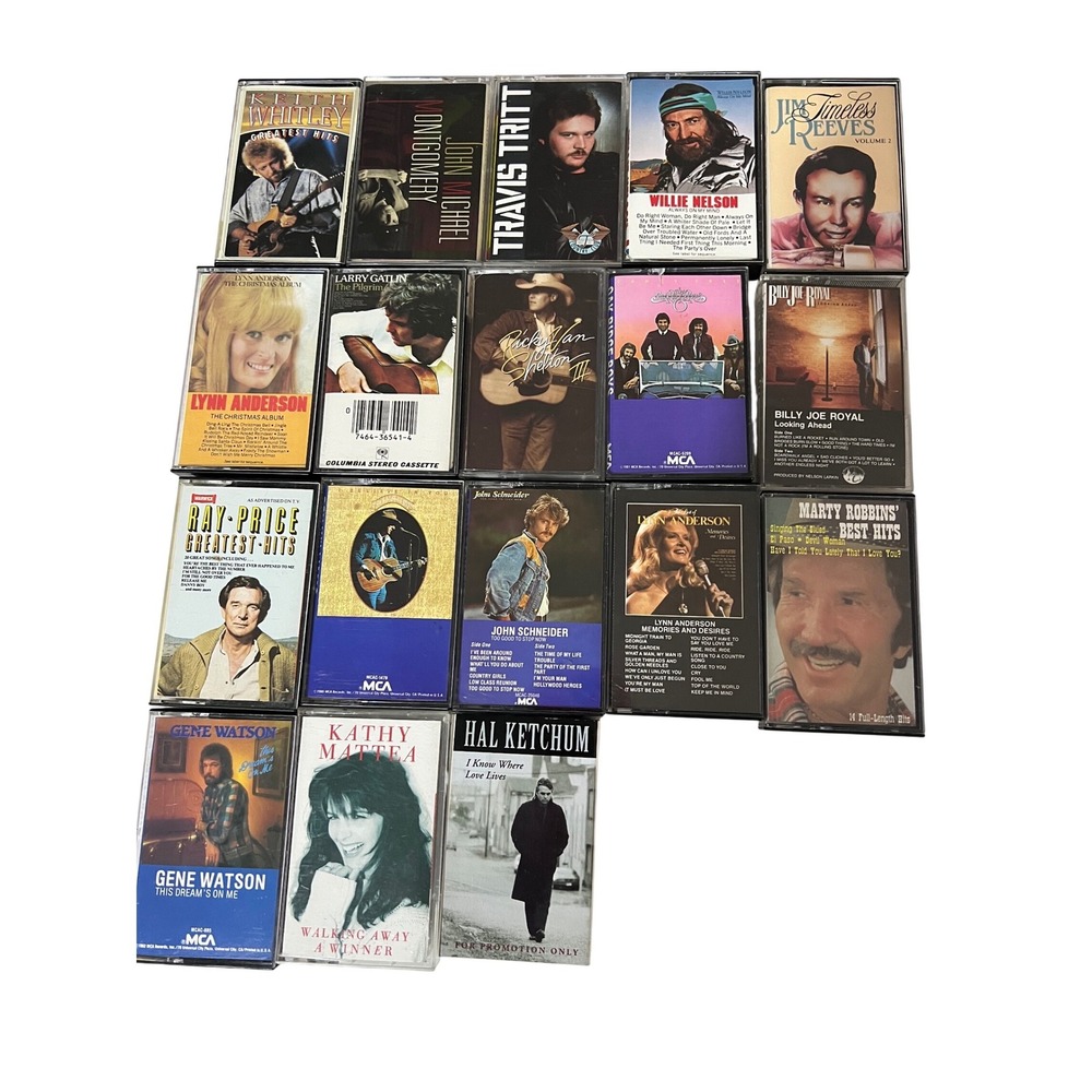 Lot of 18 Vintage Country Music Cassette Tapes various artists